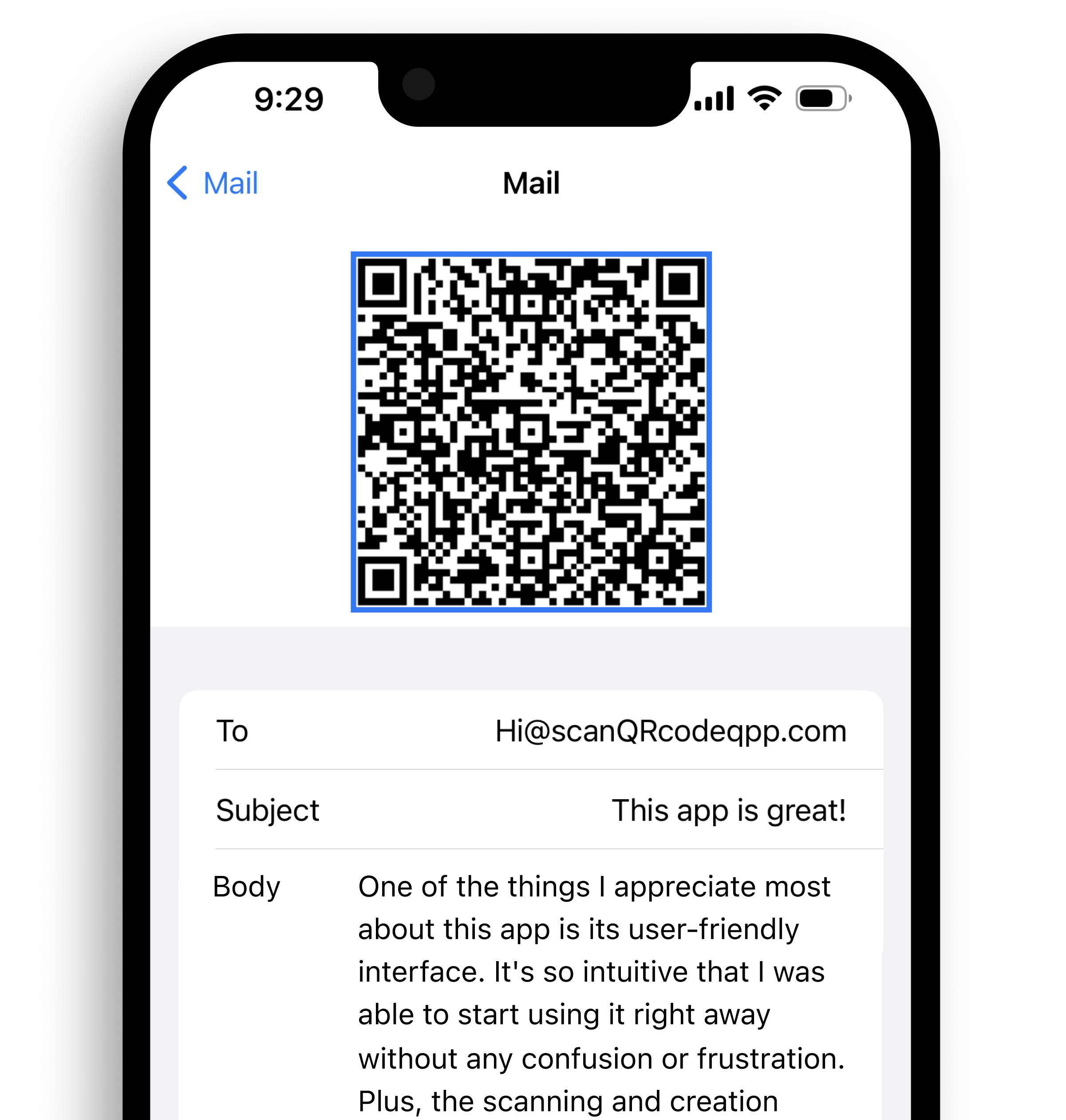 iphone with Scan QR Code App